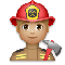 Man Firefighter- Medium-Light Skin Tone emoji on LG